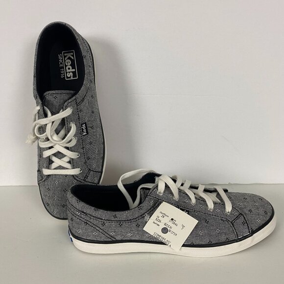 NWT Womens Keds Maven Chambray Diamond Shoes Sneakers Size 7.5 Black/Gray/White - Picture 1 of 13